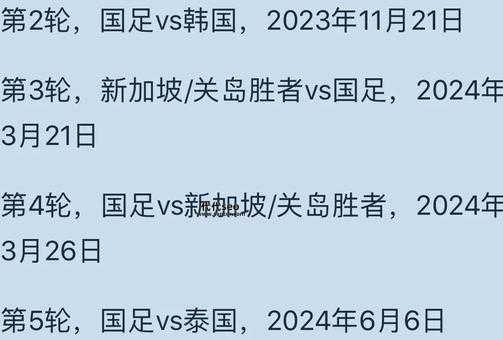 国足世预赛2024赛程(实现世界杯梦想)