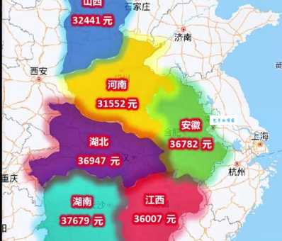 中部六省人口面积及经济实力排名，带你全面了解！