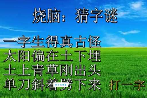 解密字谜：驿外断桥边打一字，挑战你的智慧！
